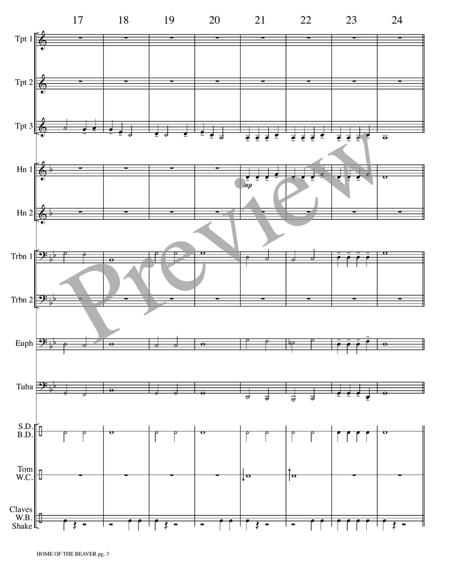 Home of the Beaver - Land of the Silver Birch Small Ensemble scores gallery preview page 4