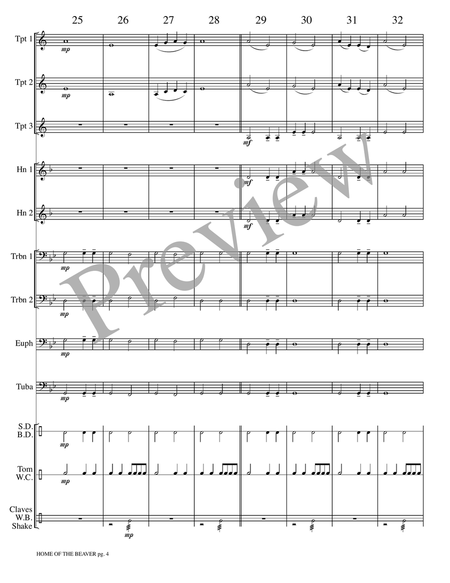 Home of the Beaver - Land of the Silver Birch Small Ensemble scores gallery preview page 5
