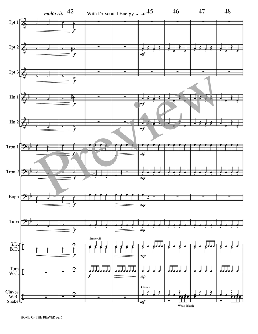 Home of the Beaver - Land of the Silver Birch Small Ensemble scores gallery preview page 7