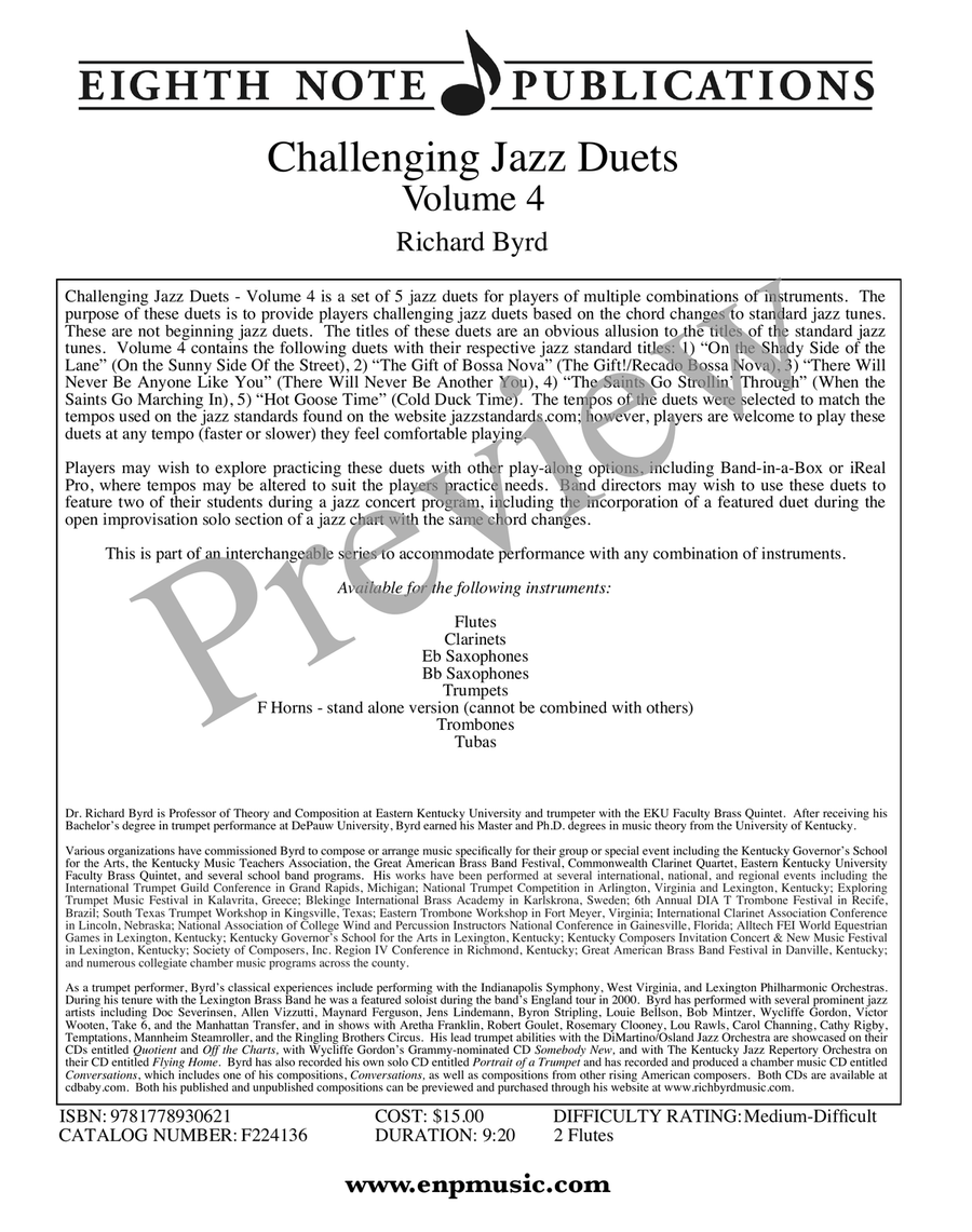 Challenging Jazz Duets Volume 4 Flute Duet scores gallery preview page 2