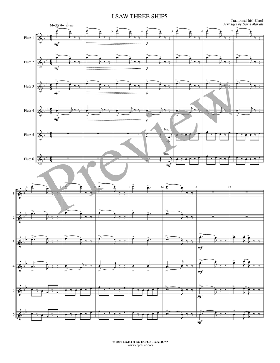 I Saw Three Ships Small Ensemble - Sheet Music page 2