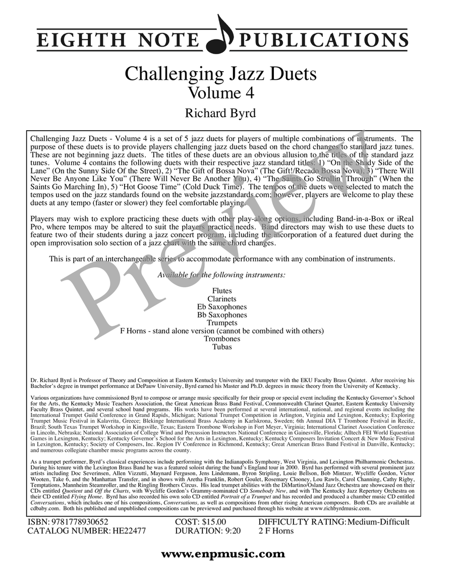 Challenging Jazz Duets Volume 4 Brass Duet scores gallery preview page 2
