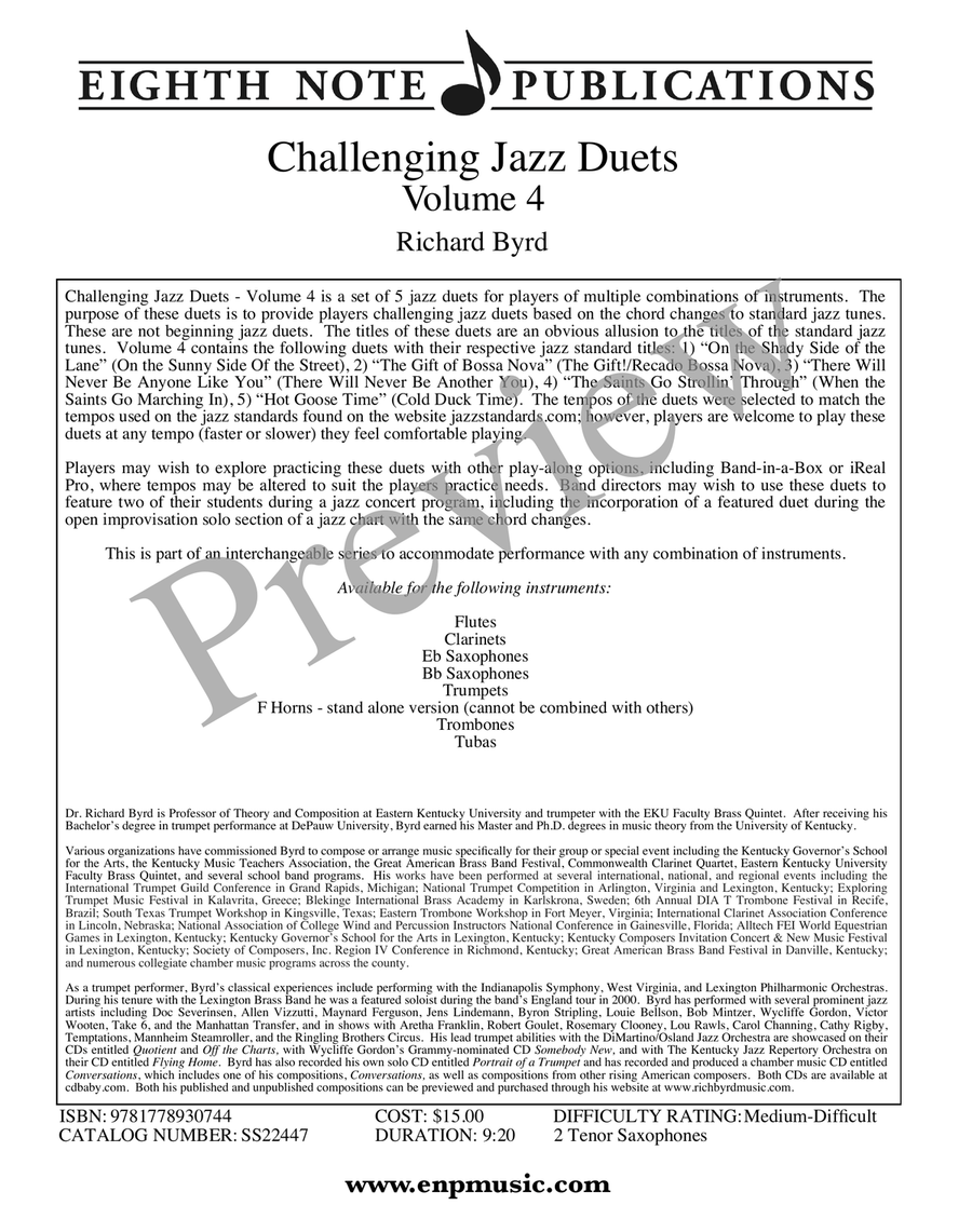 Challenging Jazz Duets Volume 4 Woodwind Duet scores gallery preview page 2