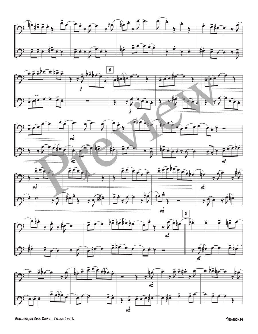 Challenging Jazz Duets Volume 4 Trombone Duet scores gallery preview page 4