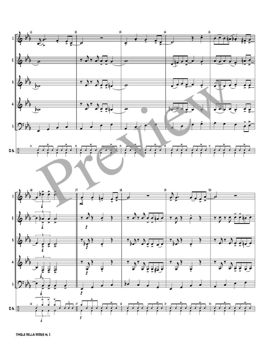 Jingle Bells Boogie Jingle Bells Boogie Woodwind Ensemble scores gallery preview page 3