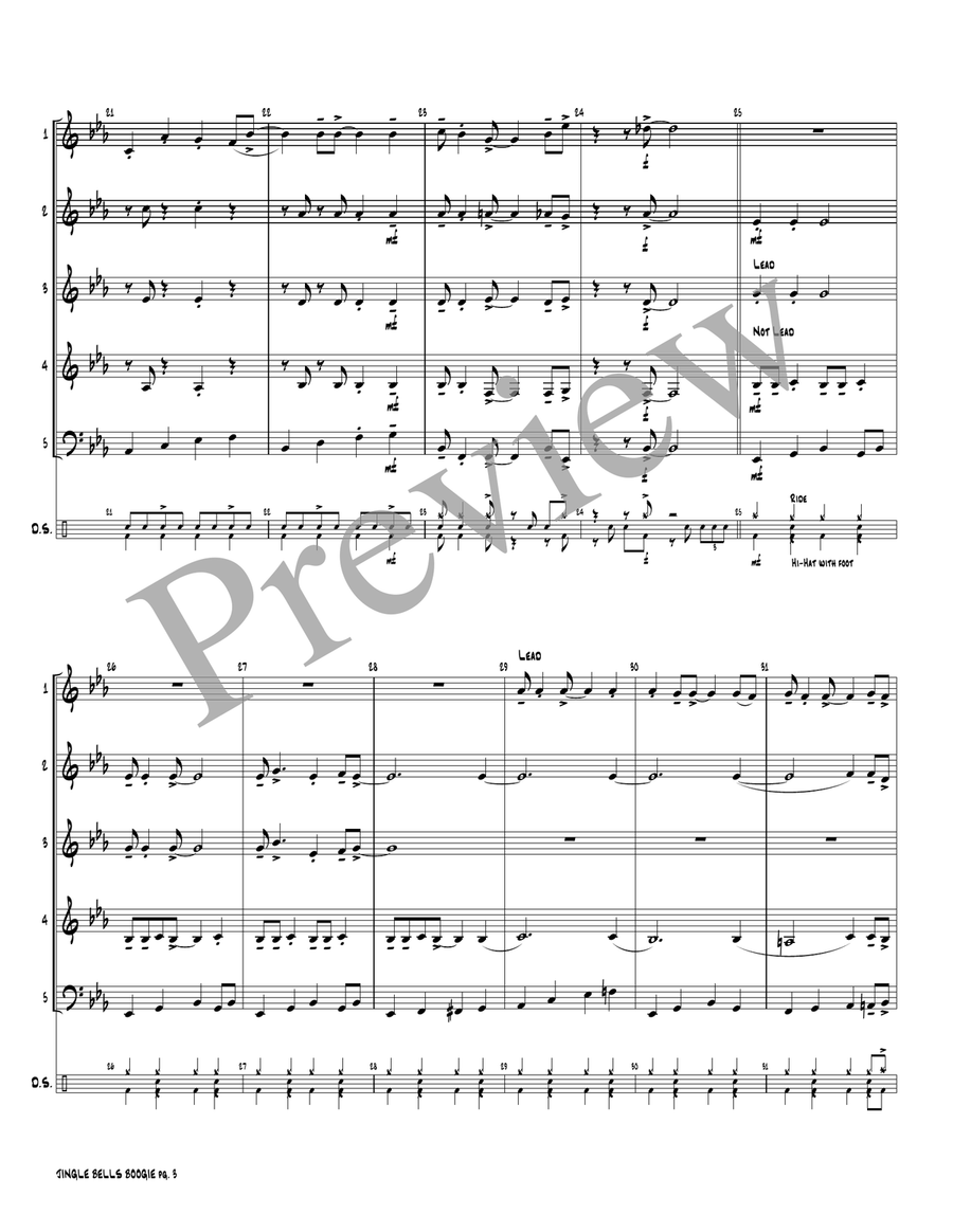 Jingle Bells Boogie Jingle Bells Boogie Woodwind Ensemble scores gallery preview page 4