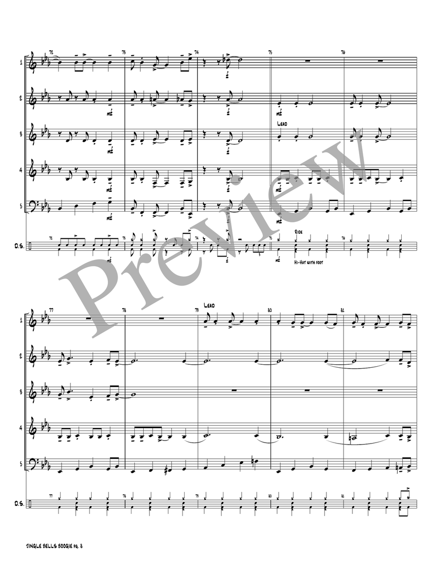 Jingle Bells Boogie Jingle Bells Boogie Woodwind Ensemble scores gallery preview page 9