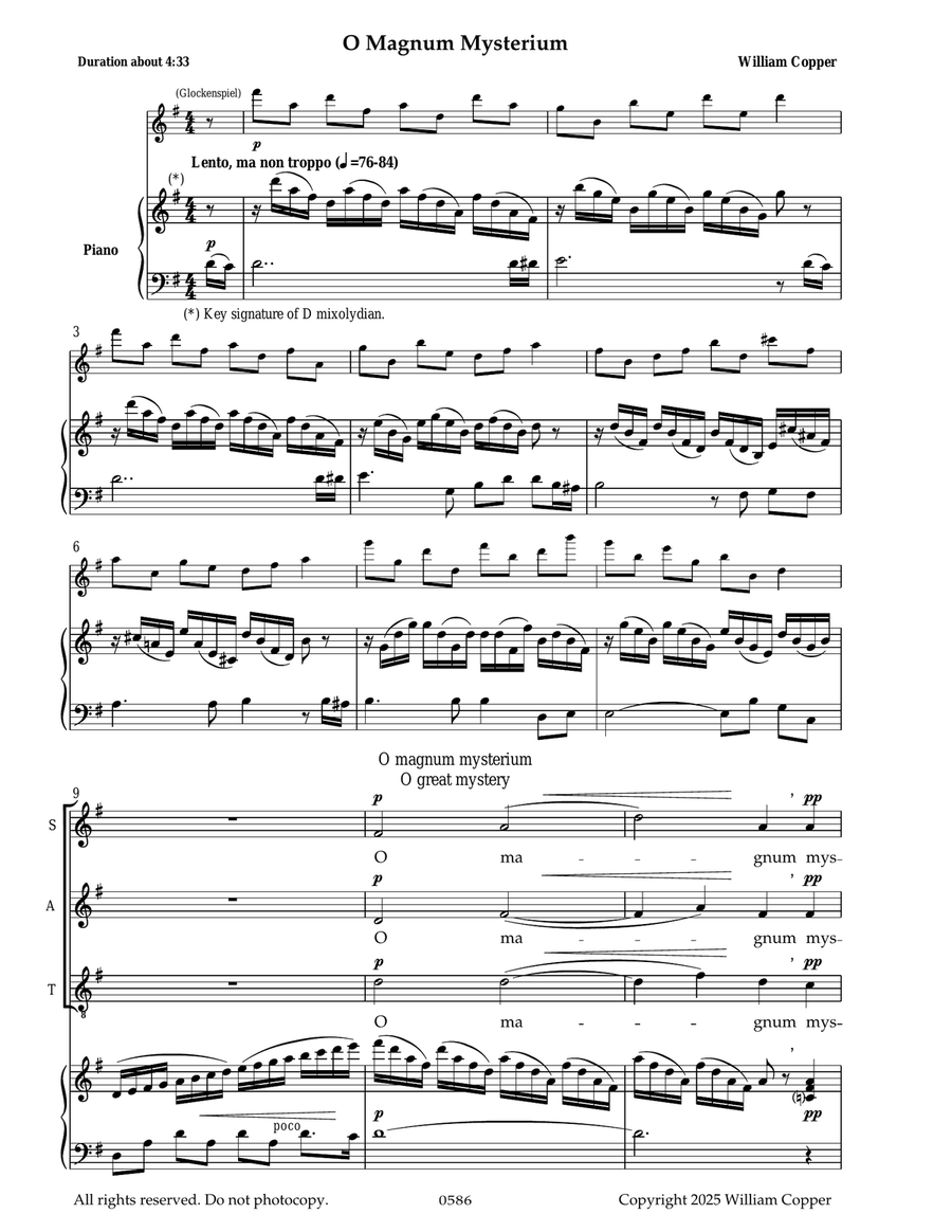 O Magnum Mysterium 4-Part scores gallery preview page 1