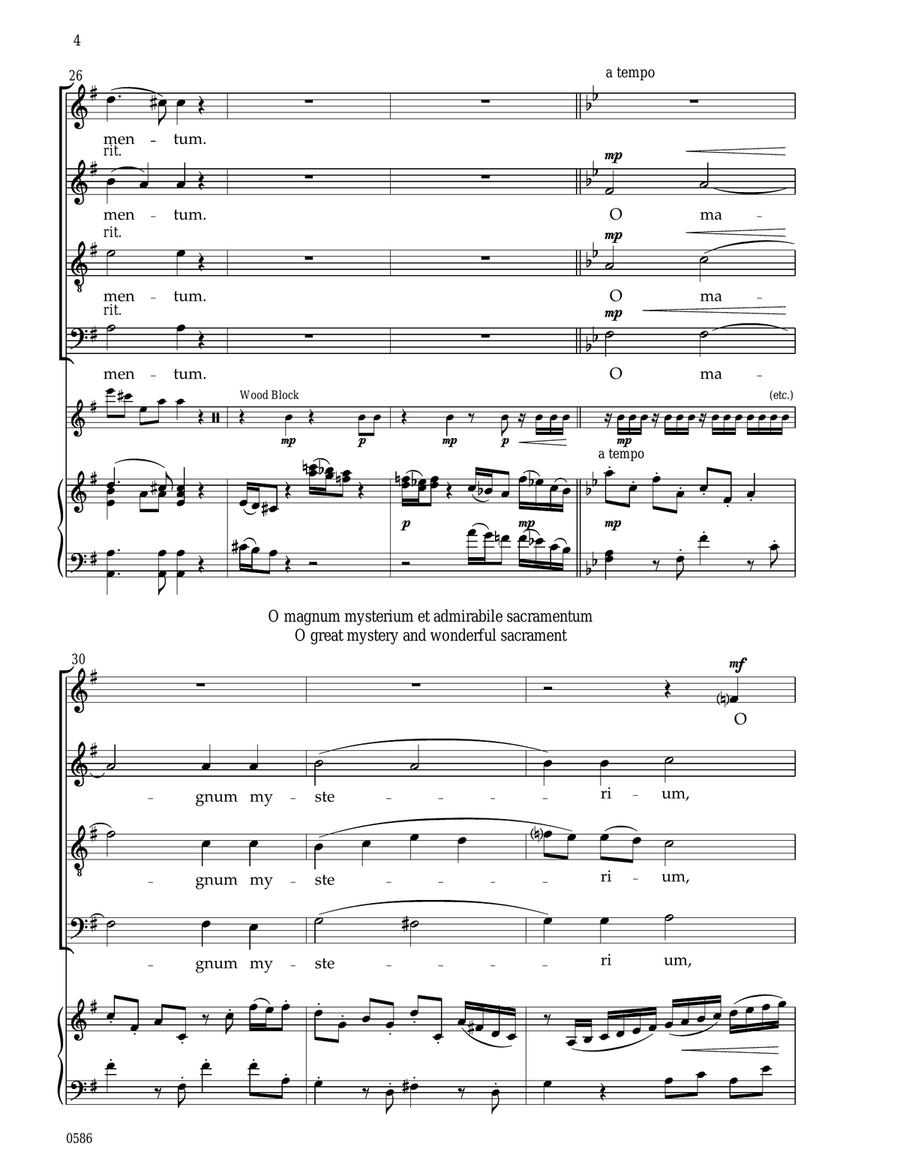 O Magnum Mysterium 4-Part scores gallery preview page 4