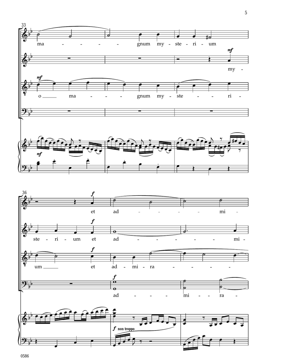 O Magnum Mysterium 4-Part scores gallery preview page 5