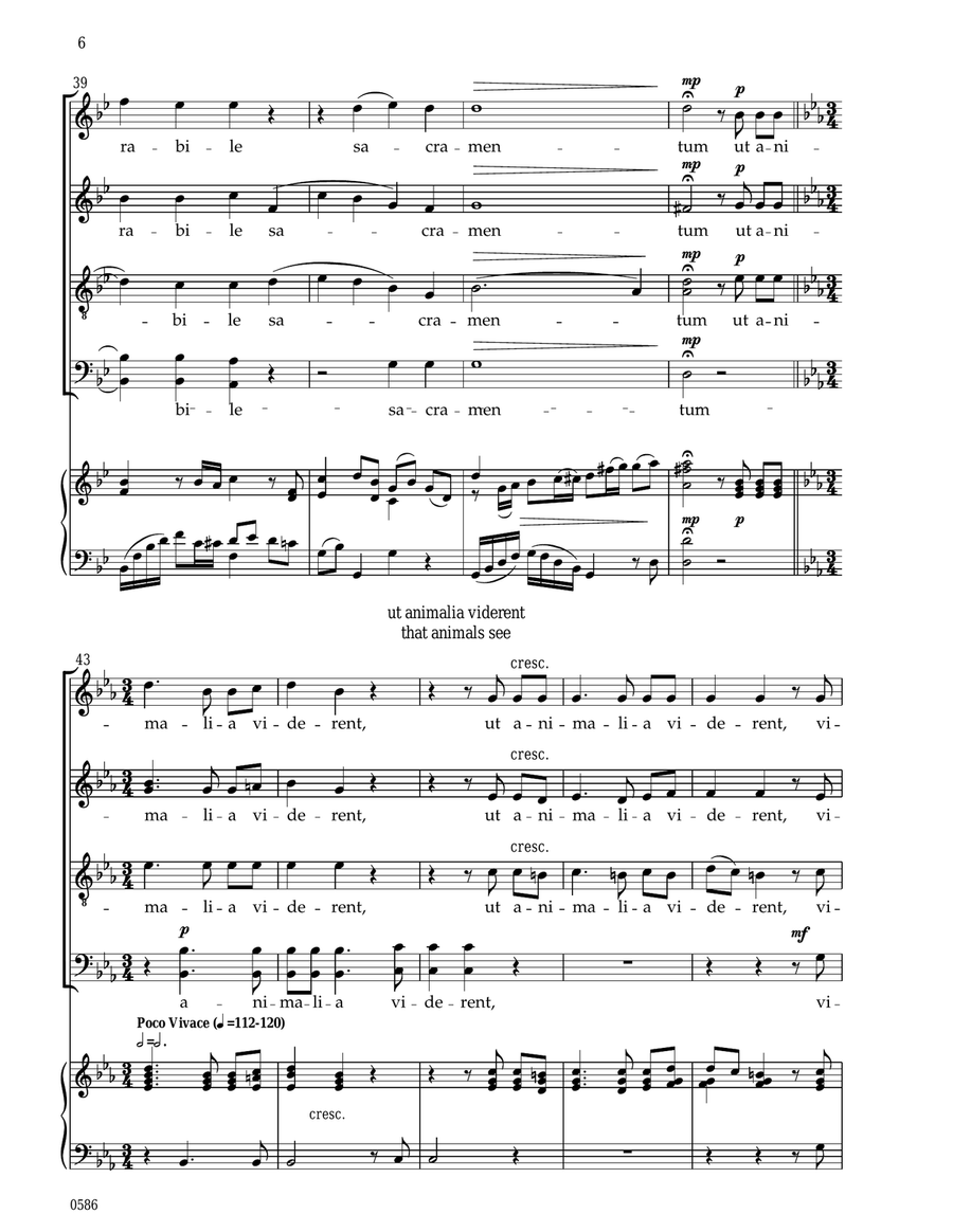 O Magnum Mysterium 4-Part scores gallery preview page 6