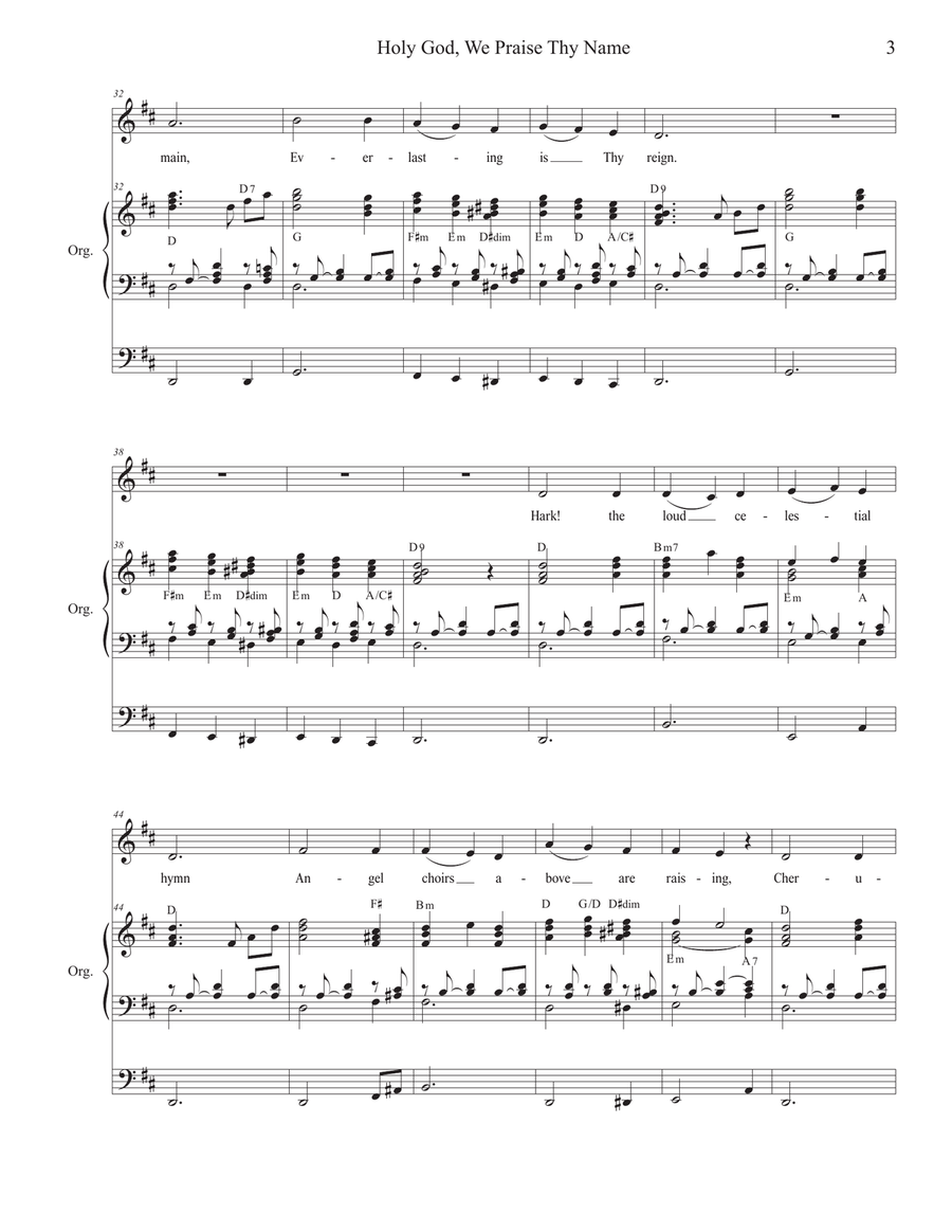 Holy God, We Praise Thy Name (Vocal solo) Medium Voice scores gallery preview page 3