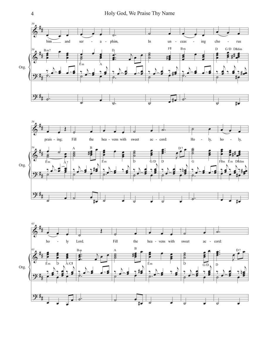 Holy God, We Praise Thy Name (Vocal solo) Medium Voice scores gallery preview page 4