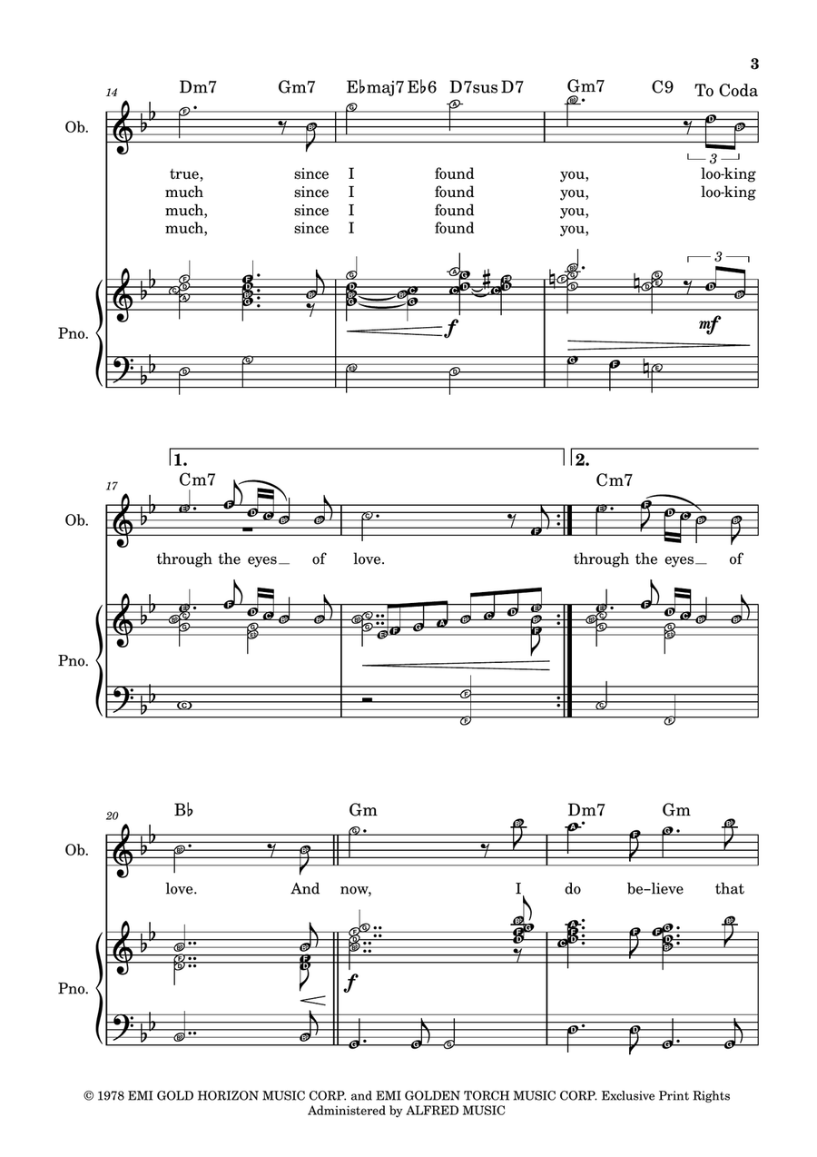 Theme From Ice Castles (Through The Eyes Of Love) Piano, Vocal scores gallery preview page 3