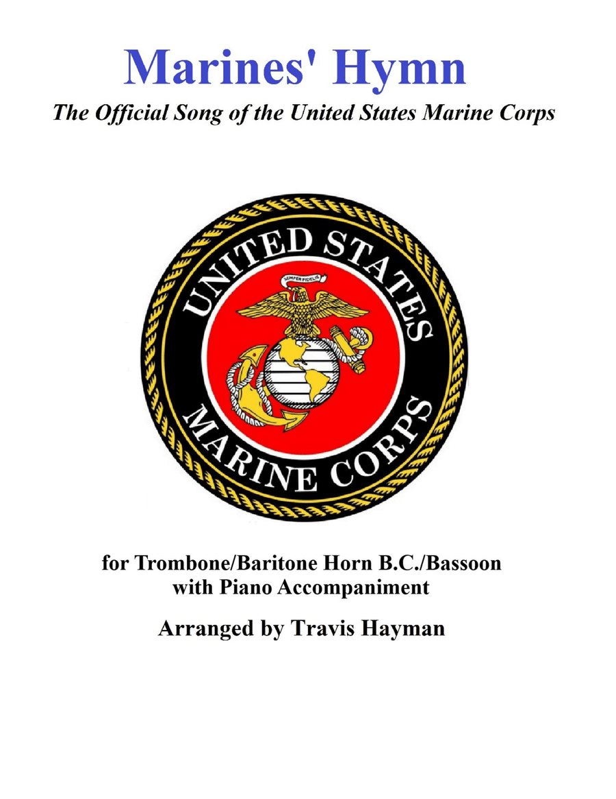 Marines' Hymn - for Trombone/Baritone Horn B.C./Bassoon with Piano Accompaniment Bassoon scores gallery preview page 1