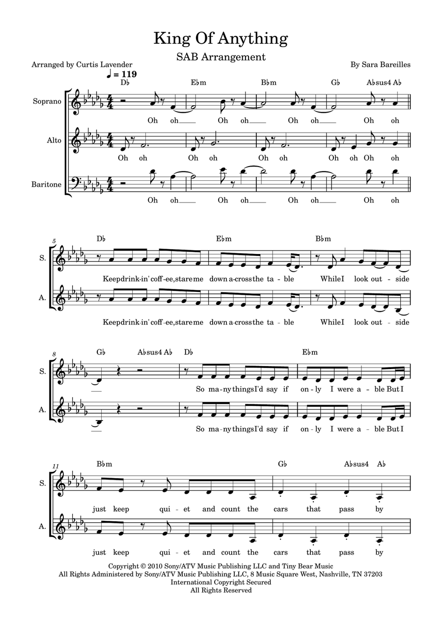 King Of Anything King Of Anything 3-Part scores gallery preview page 1
