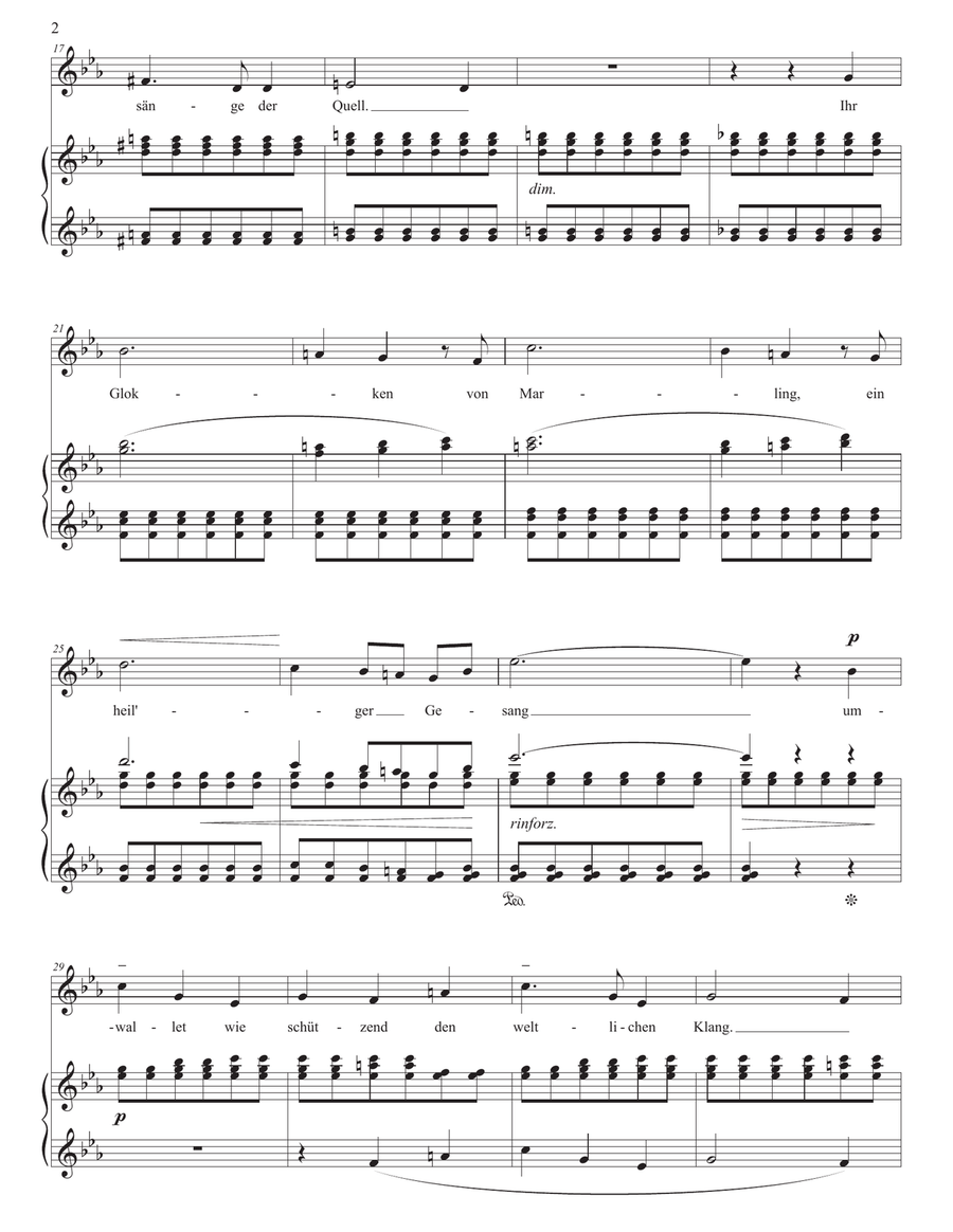 LISZT: Ihr Glocken von Marling, S. 328 (transposed to E-flat major) by Franz Liszt Piano, Vocal - Digital Sheet Music page 3