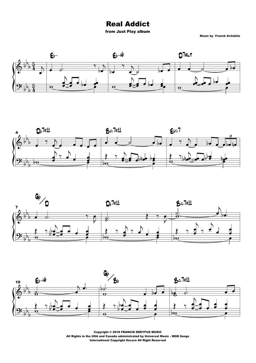 Real Addict Real Addict Piano Method scores gallery preview page 1