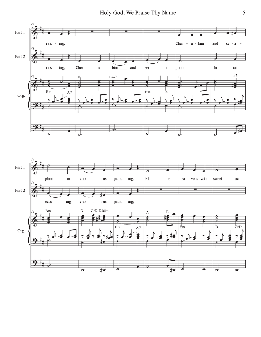 Holy God, We Praise Thy Name (2-part choir) 2-Part scores gallery preview page 5