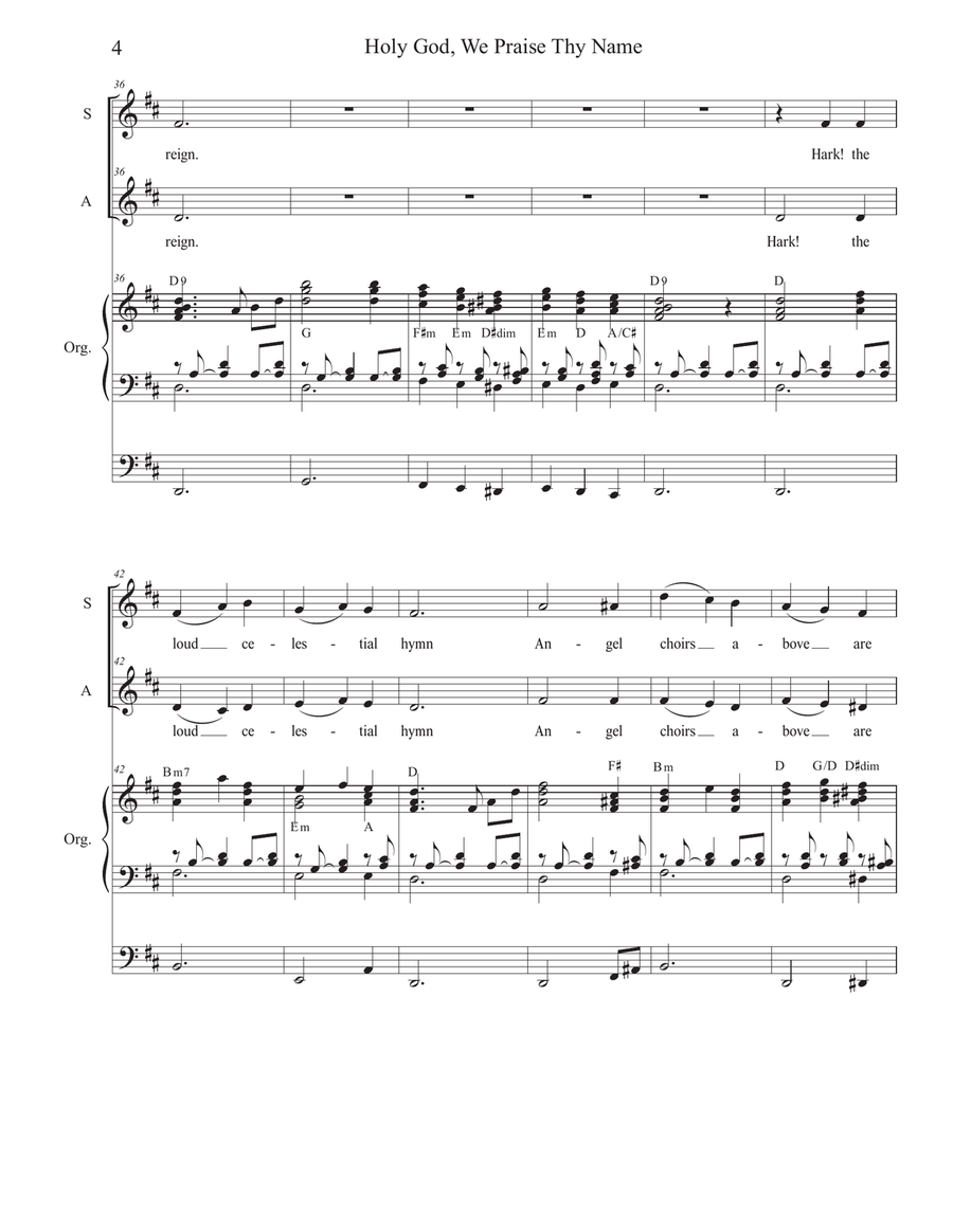 Holy God, We Praise Thy Name (2-part choir - (SA) SA scores gallery preview page 4