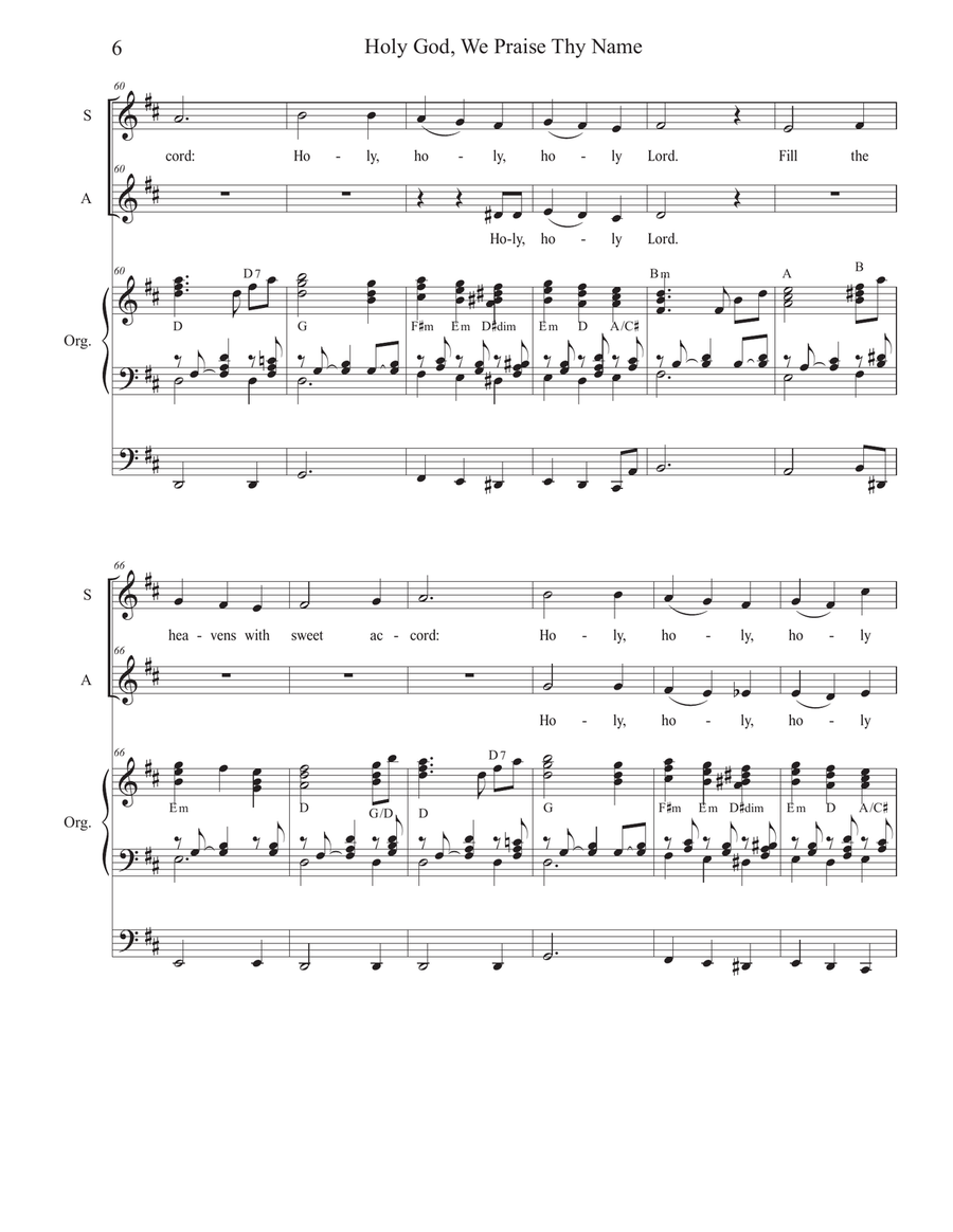 Holy God, We Praise Thy Name (2-part choir - (SA) SA scores gallery preview page 6