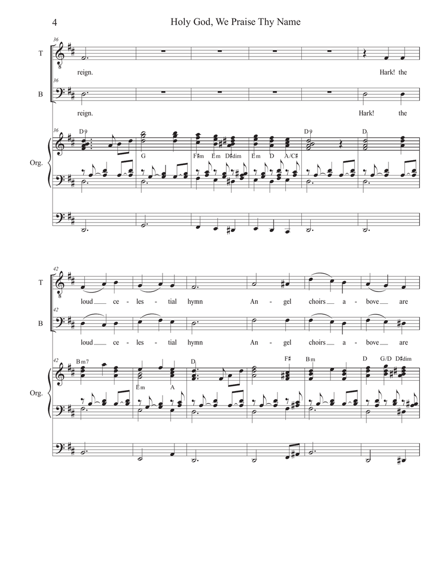 Holy God, We Praise Thy Name (2-part choir - (TB) TB scores gallery preview page 4