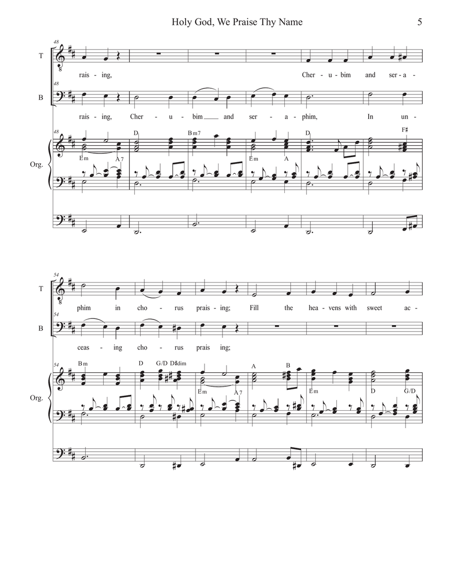 Holy God, We Praise Thy Name (2-part choir - (TB) TB scores gallery preview page 5