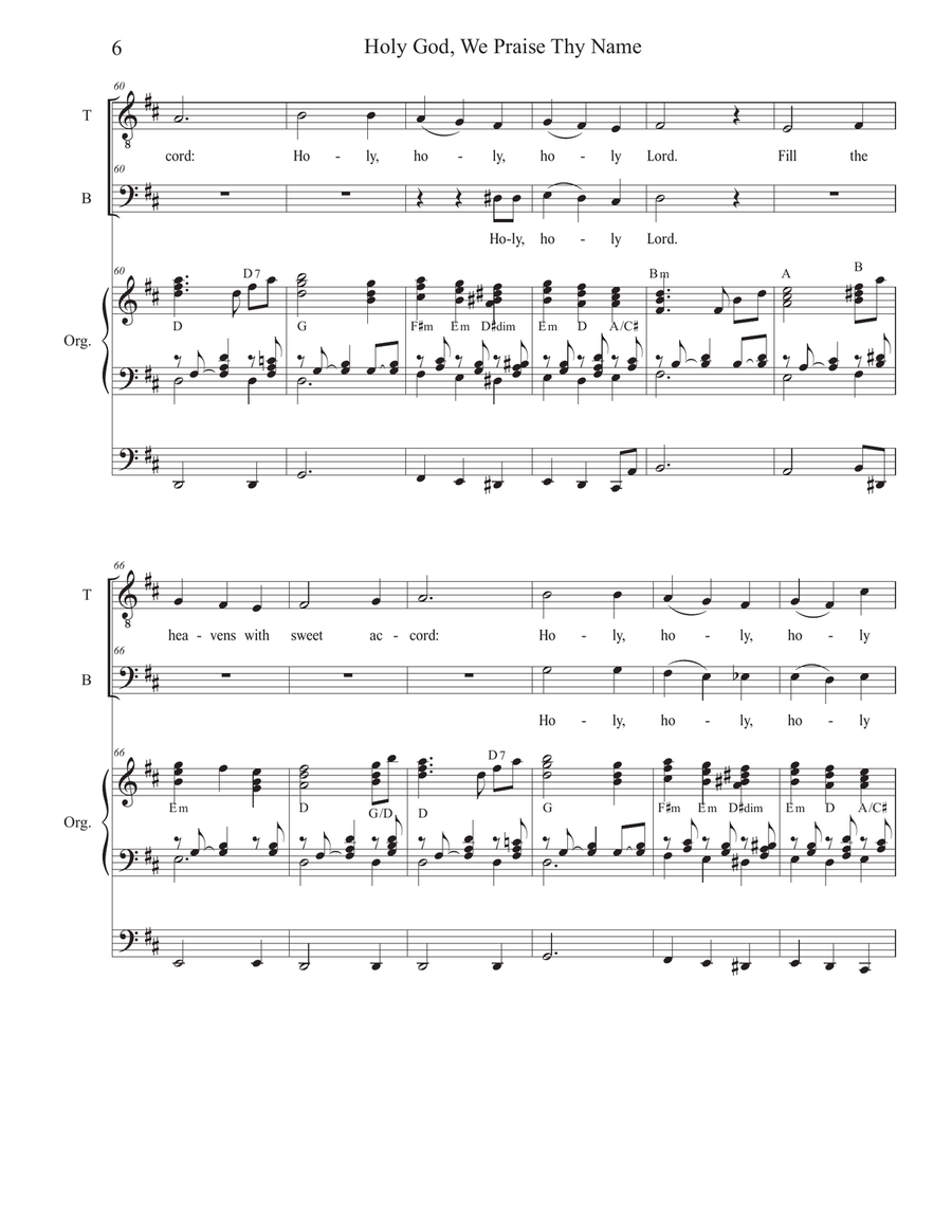 Holy God, We Praise Thy Name (2-part choir - (TB) TB scores gallery preview page 6