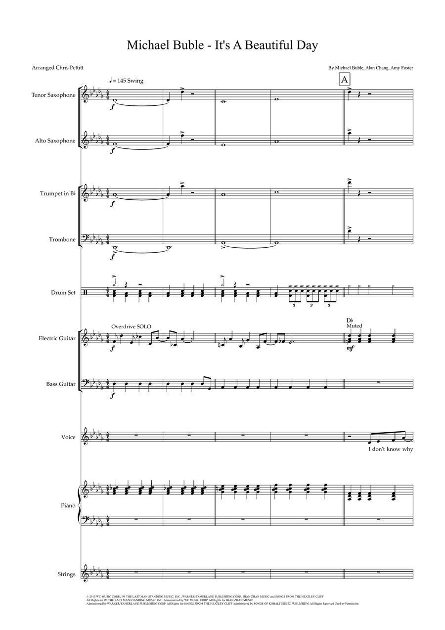 It's A Beautiful Day It's A Beautiful Day Jazz Ensemble scores gallery preview page 1