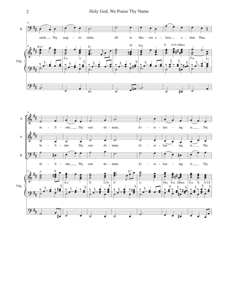Holy God, We Praise Thy Name (SAB) 3-Part scores gallery preview page 2
