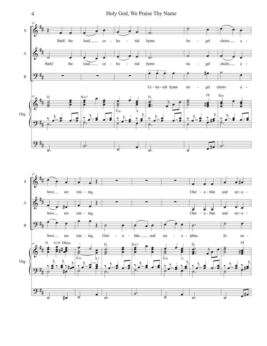Holy God, We Praise Thy Name (SAB) 3-Part scores gallery preview page 4