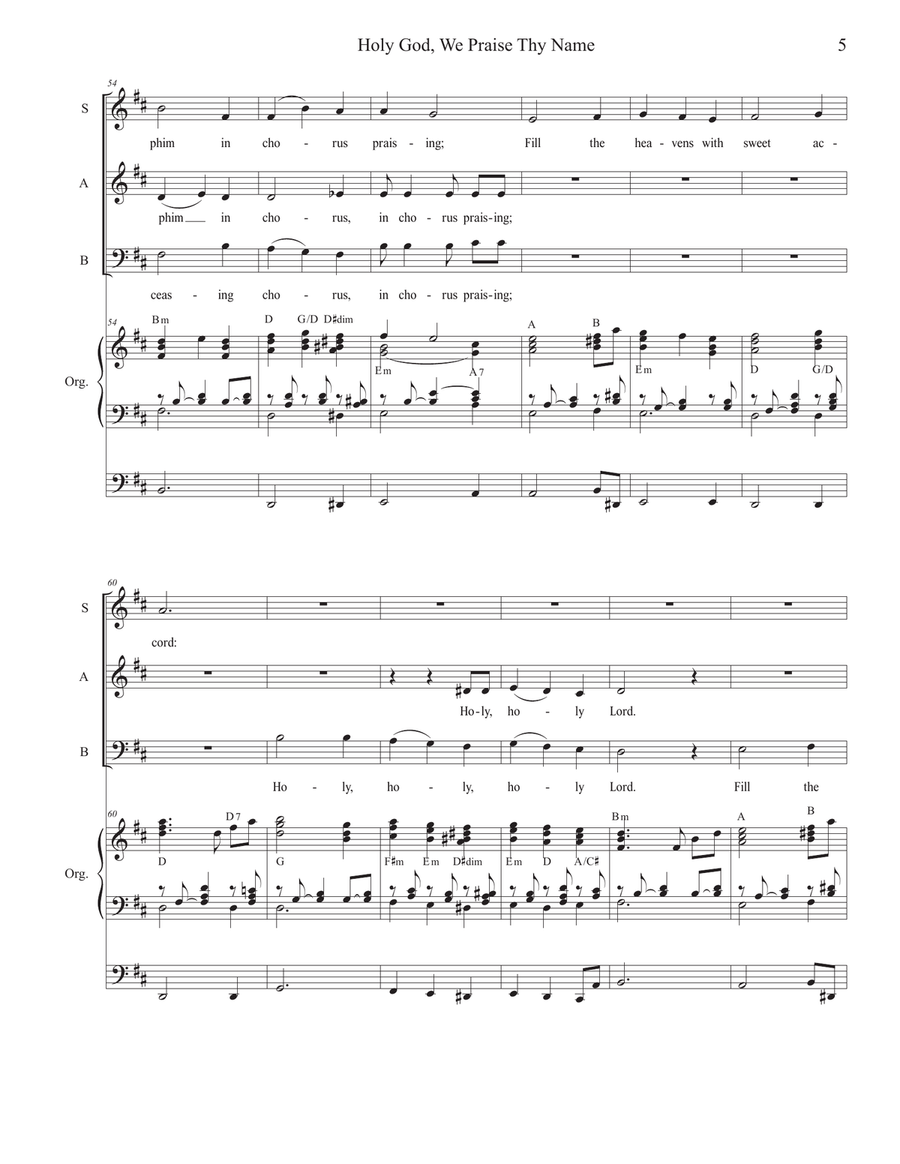 Holy God, We Praise Thy Name (SAB) 3-Part scores gallery preview page 5