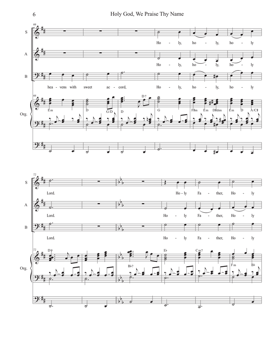 Holy God, We Praise Thy Name (Vocal Trio - (SAB) 3-Part scores gallery preview page 6