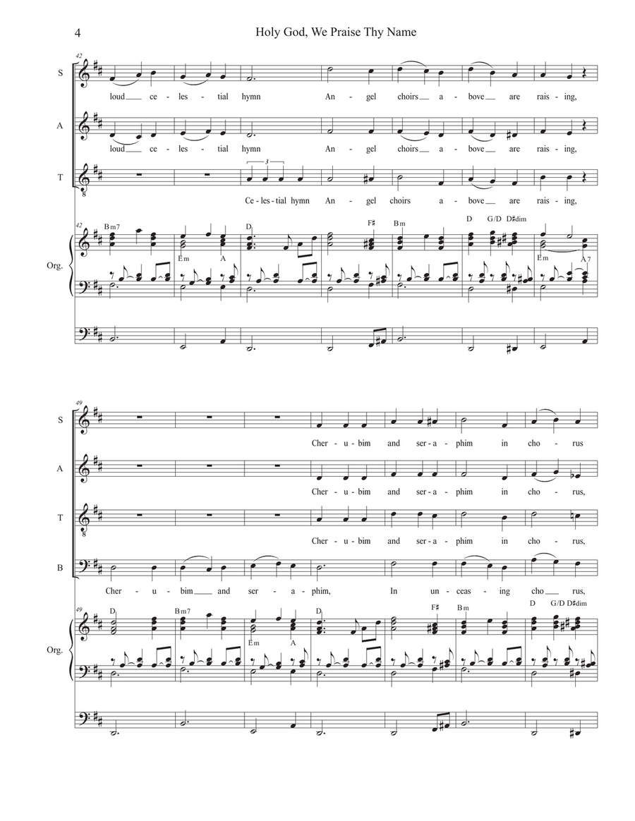 Holy God, We Praise Thy Name (SATB) 4-Part scores gallery preview page 4