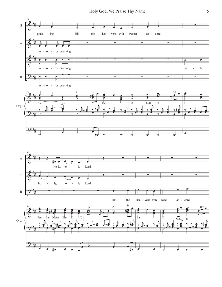 Holy God, We Praise Thy Name (SATB) 4-Part scores gallery preview page 5