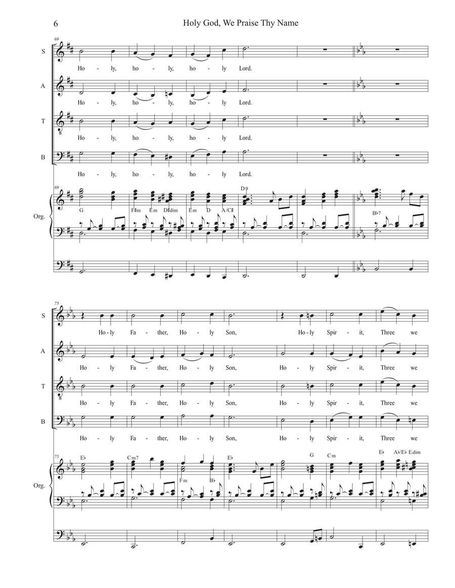 Holy God, We Praise Thy Name (SATB) 4-Part scores gallery preview page 6