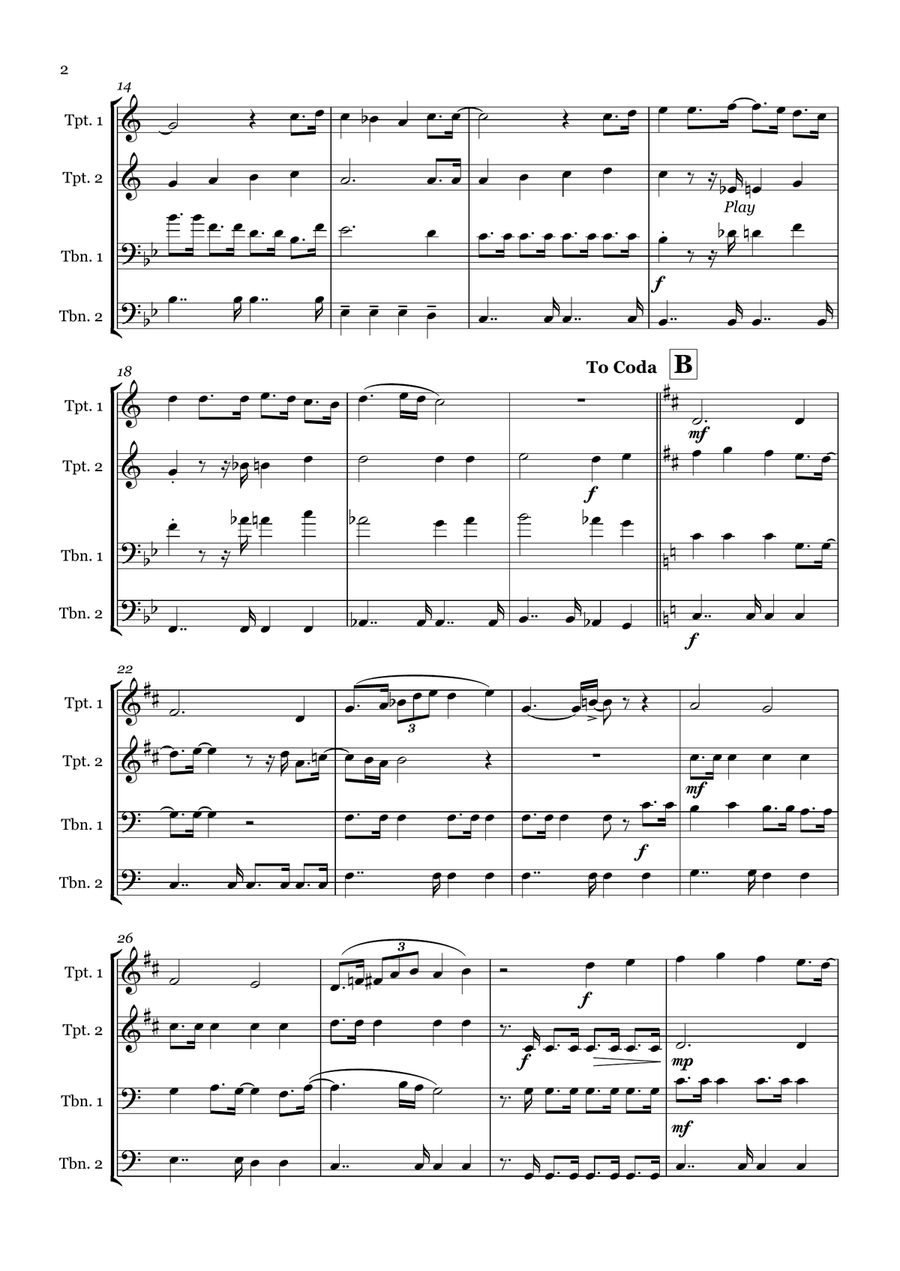 I Wish It Could Be Christmas Every Day Brass Quartet scores gallery preview page 2