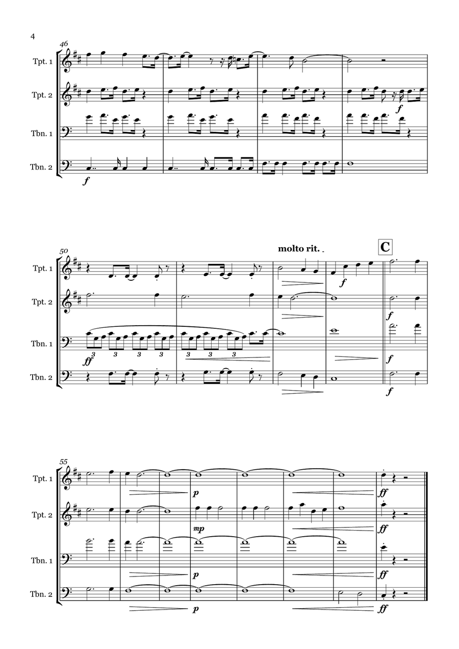 I Wish It Could Be Christmas Every Day Brass Quartet scores gallery preview page 4