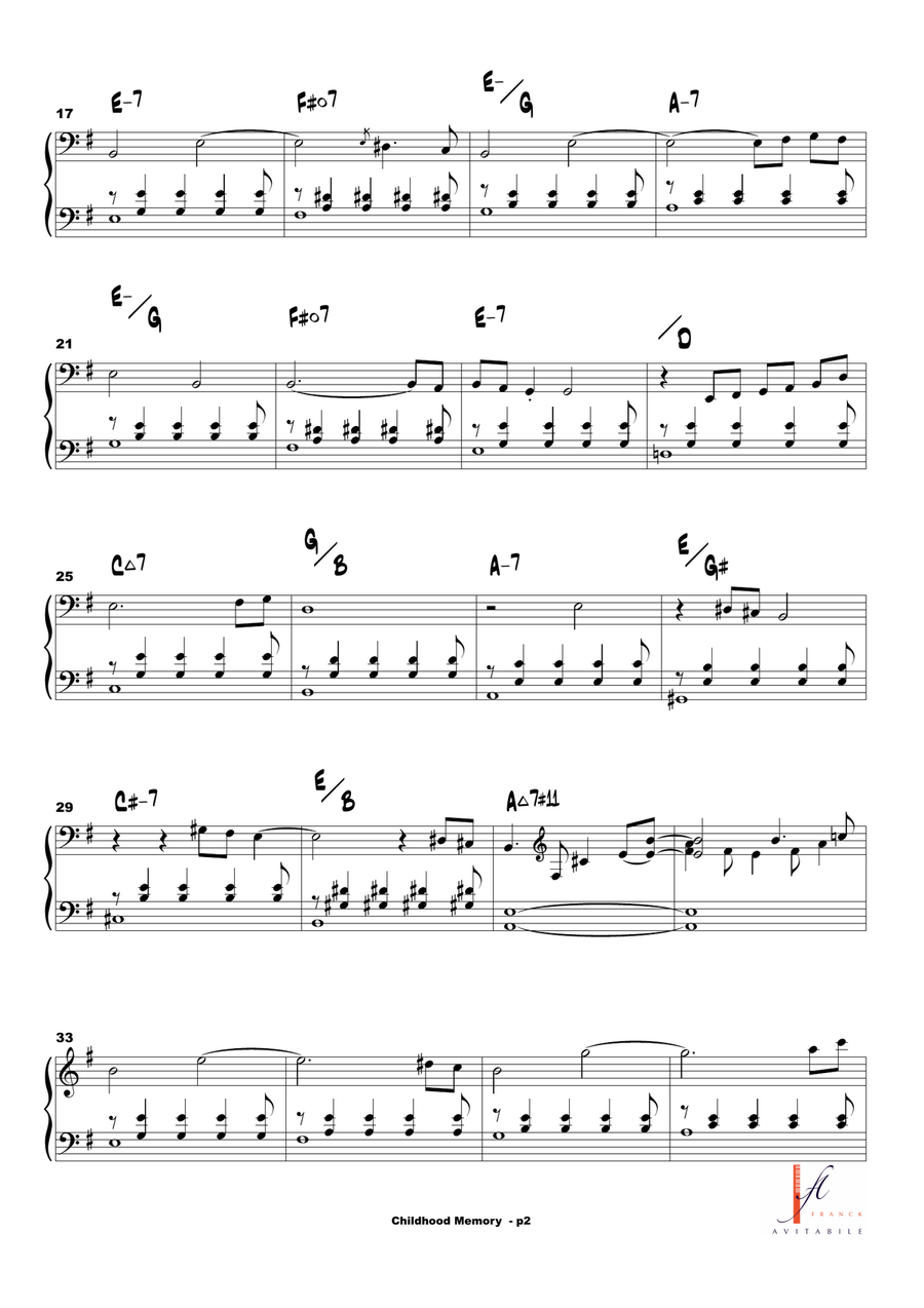 Childhood Memory Piano Solo scores gallery preview page 2