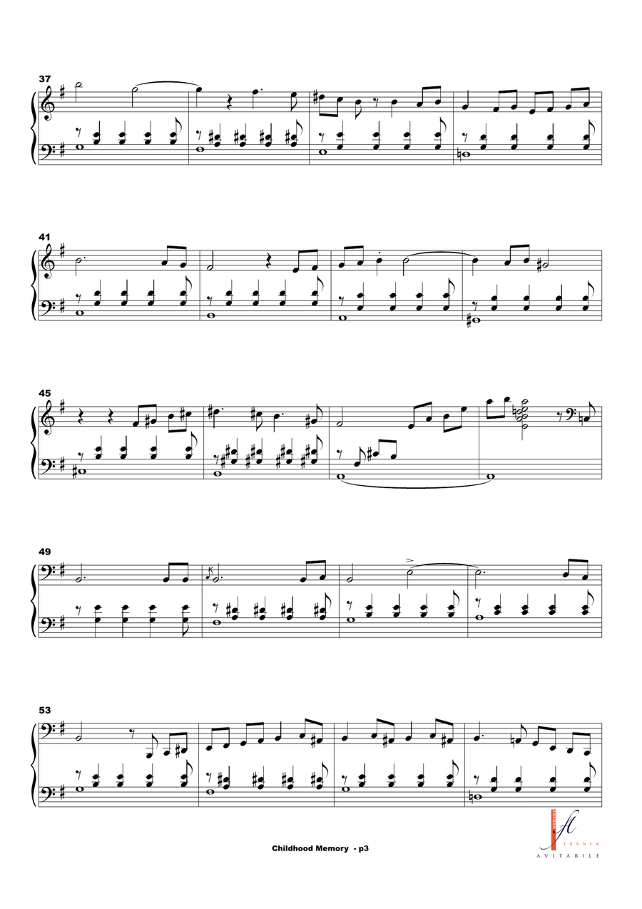 Childhood Memory Piano Solo scores gallery preview page 3