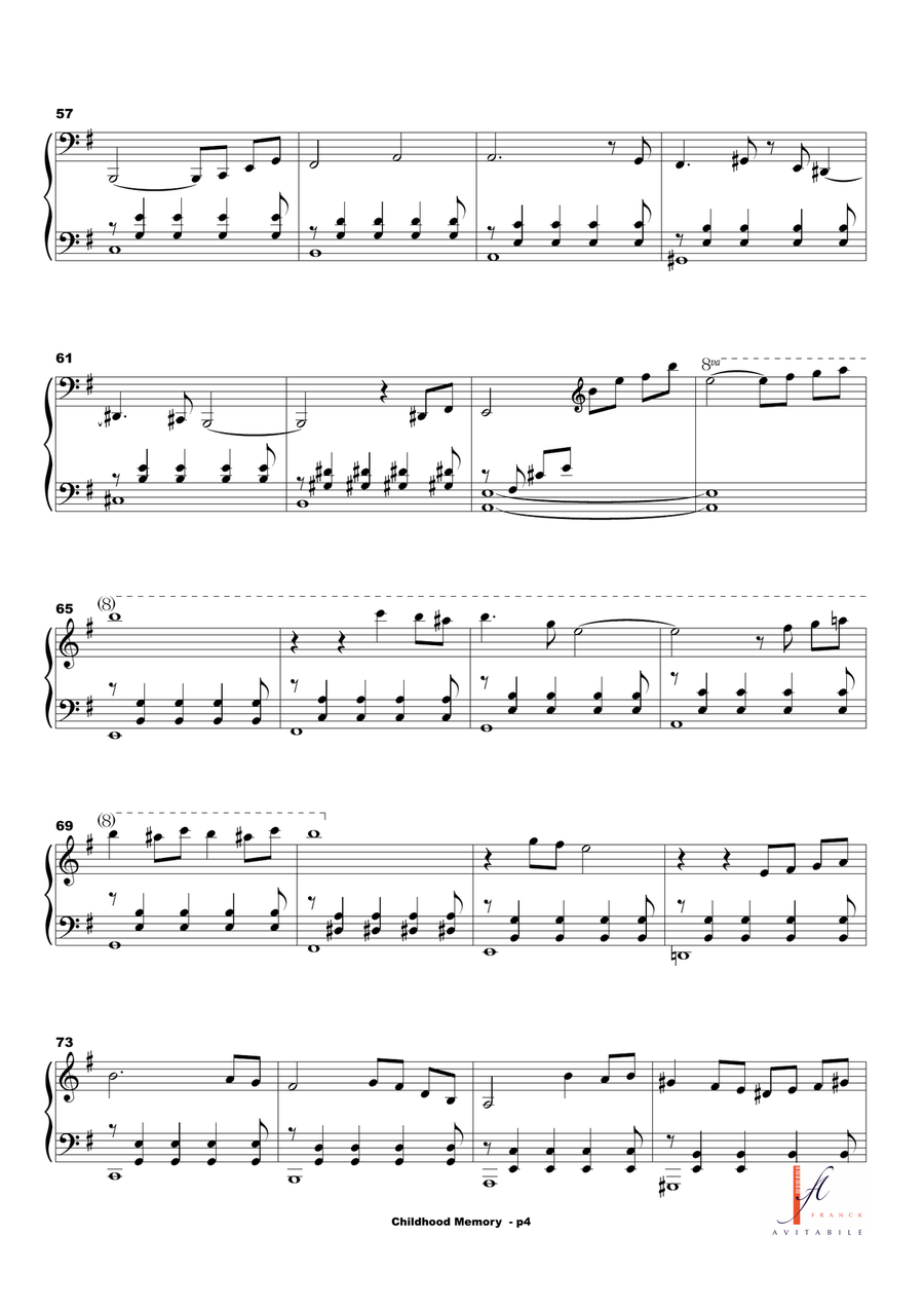Childhood Memory Piano Solo scores gallery preview page 4