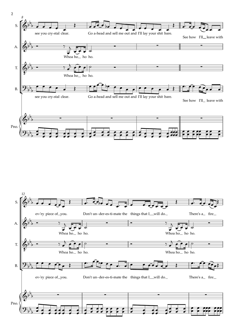 Rolling In The Deep Rolling In The Deep Divisi scores gallery preview page 2