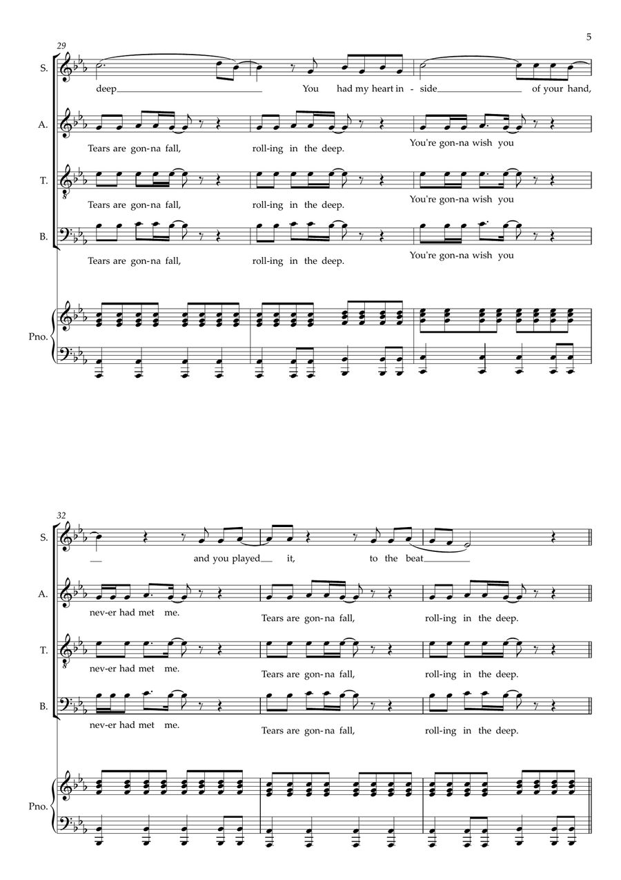 Rolling In The Deep Rolling In The Deep Divisi scores gallery preview page 5