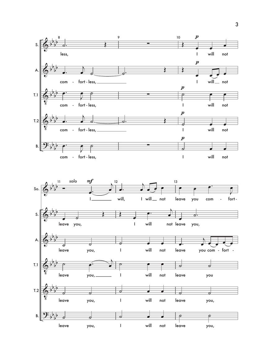 I Will Not Leave You Comfortless 4-Part - Digital Sheet Music page 2