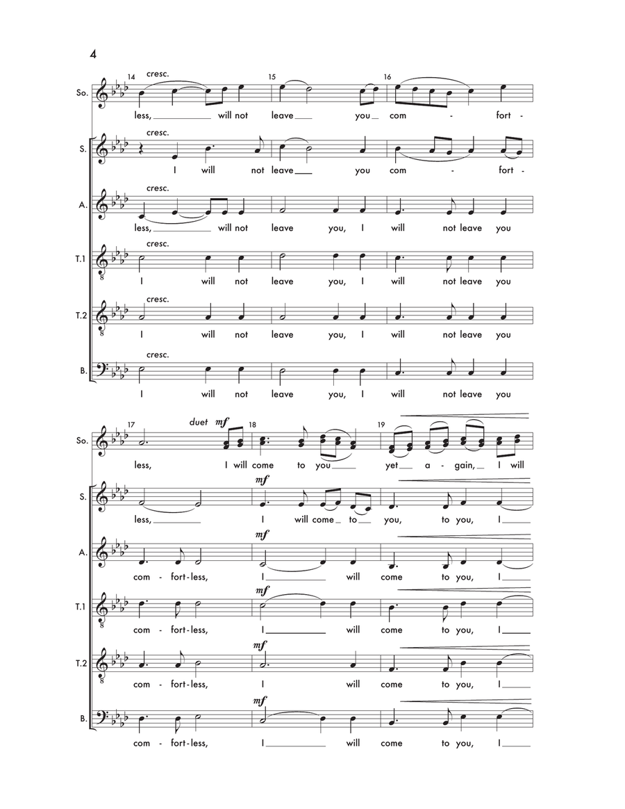 I Will Not Leave You Comfortless 4-Part - Digital Sheet Music page 3