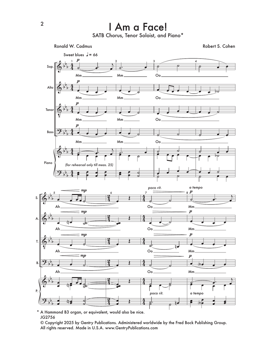 I Am A Face! I Am A Face! 4-Part scores gallery preview page 1