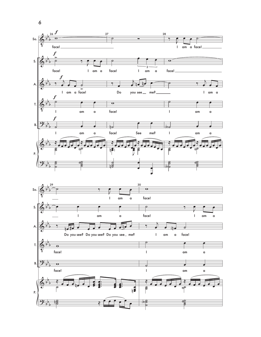 I Am A Face! I Am A Face! 4-Part scores gallery preview page 5