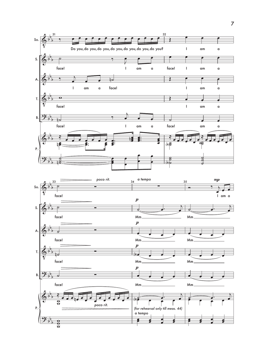 I Am A Face! I Am A Face! 4-Part scores gallery preview page 6