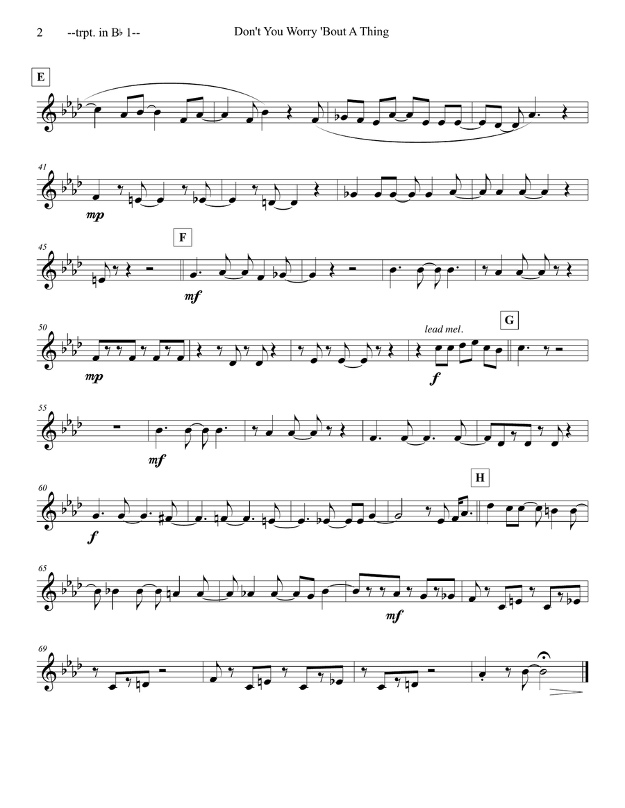 Don't You Worry 'bout A Thing Brass Ensemble scores gallery preview page 2