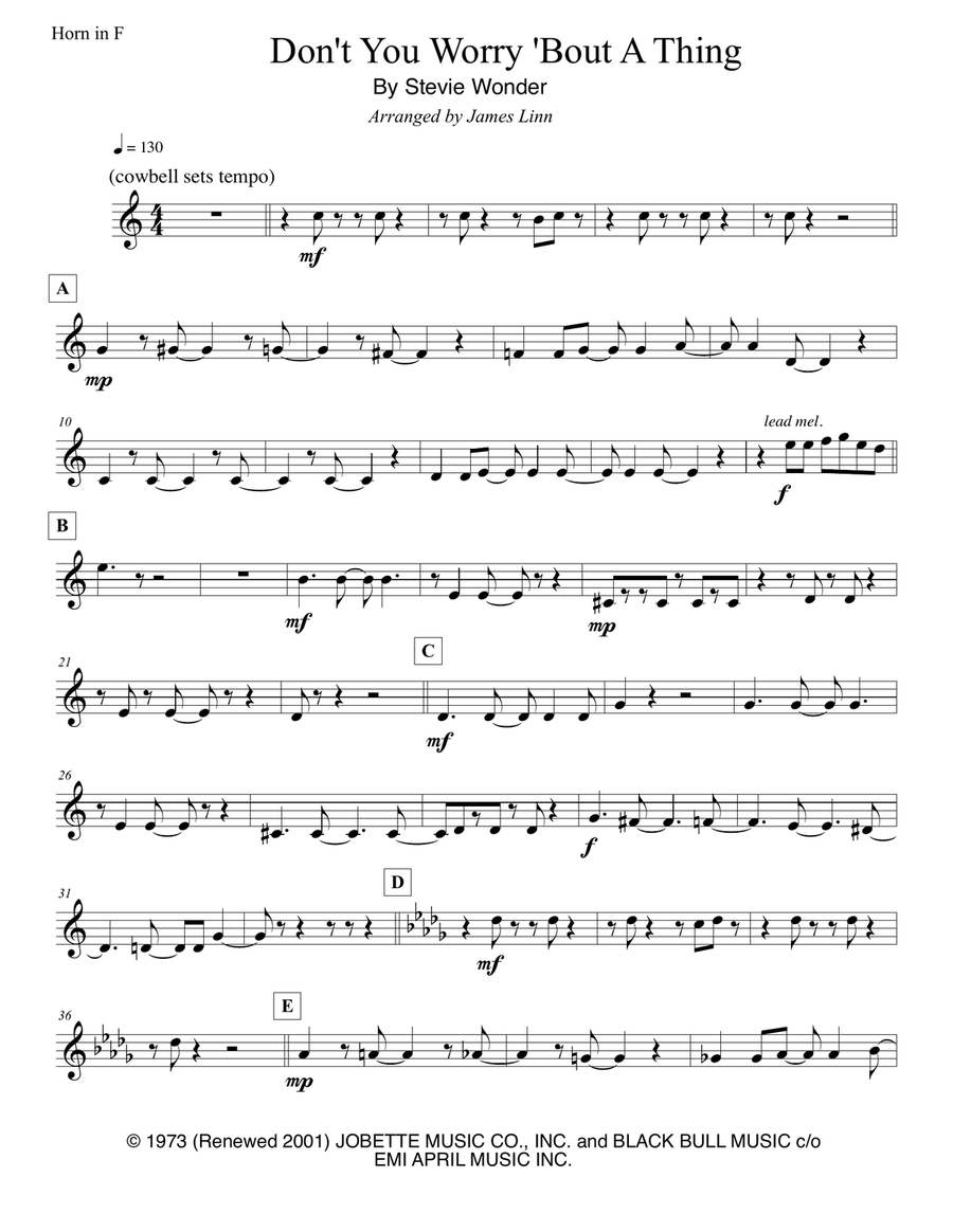 Don't You Worry 'bout A Thing Brass Ensemble scores gallery preview page 5